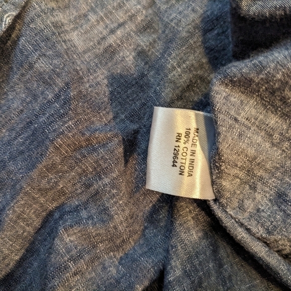 Of All Threads, men's L, blue pattern button front shirt. - Picture 7 of 10